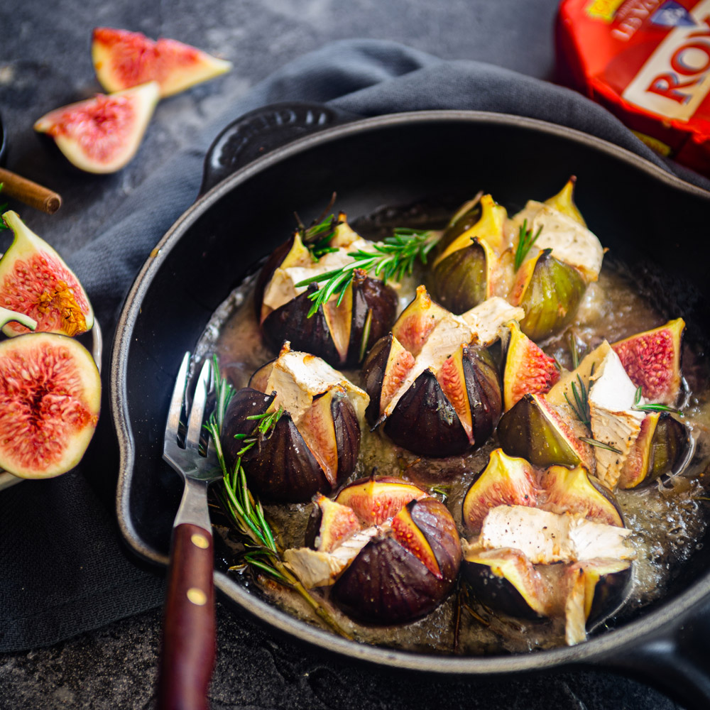 Figues rôties au miel et Royal Crémeux