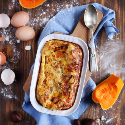 Clafoutis au potiron et aux châtaignes