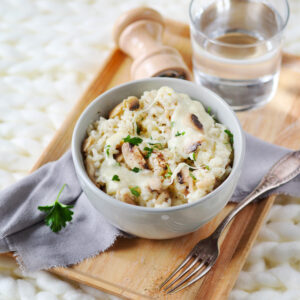 Mushroom Risotto with Tartiflette cheese