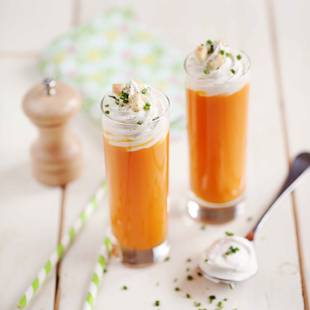 Kürbiscremesuppe mit Morbier Ermitage