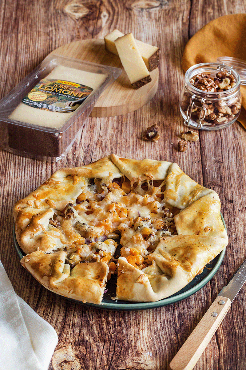 tarte rustique à la Tome du Lomont et au butternut